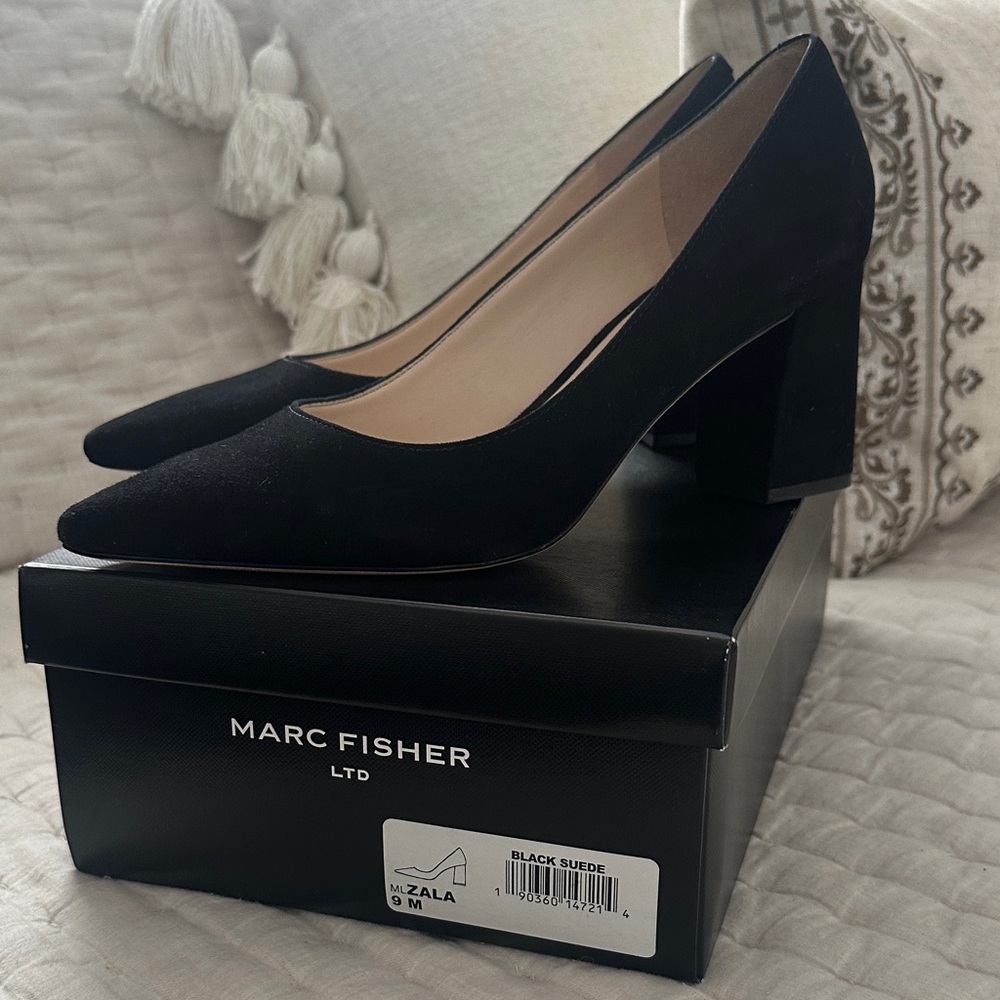 Marc Fisher Black Suede Zara heels
